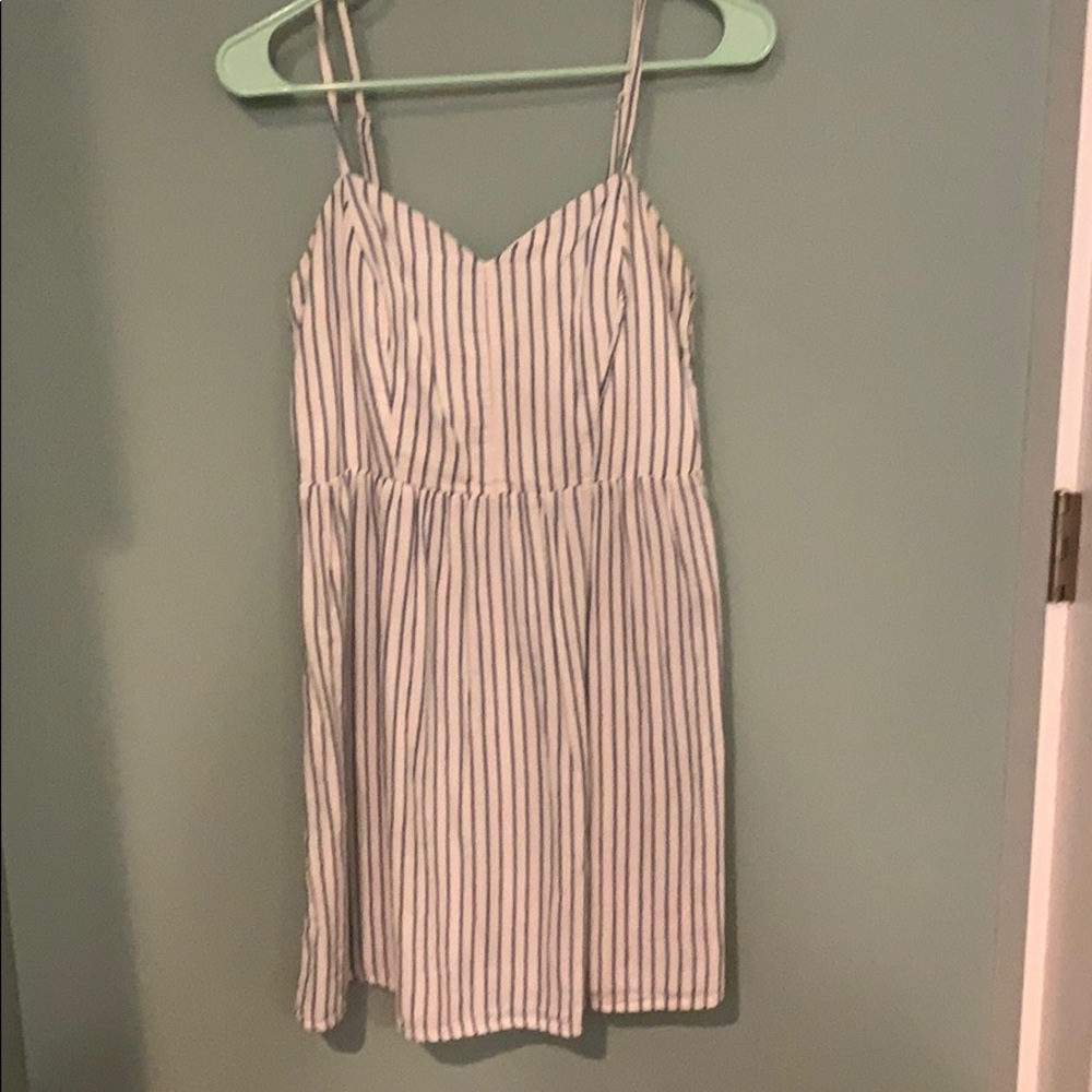 Stripped blue and white dress